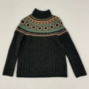 United Colors of Benetton Fair Isle Wool Blend Turtleneck Sweater